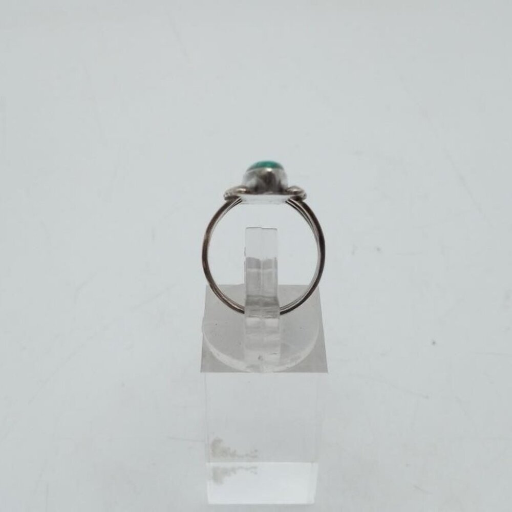 Handmade Sterling Silver and Oval Turquoise Native American Ring Size 5.5 - Picture 8 of 10
